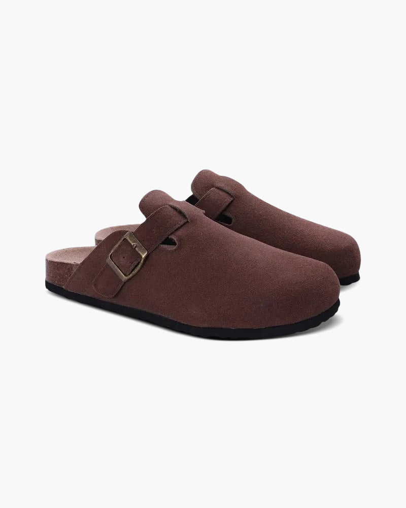Suede Clogs with Ergonomic Footbed for Comfort