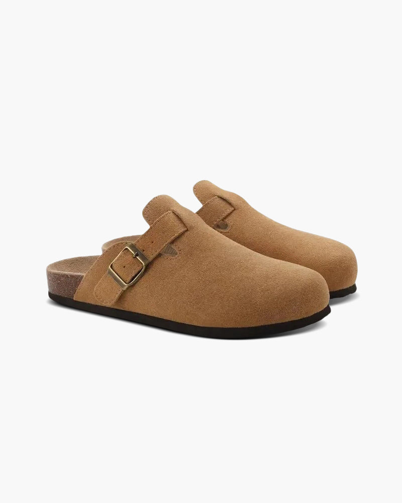 Suede Clogs with Ergonomic Footbed for Comfort