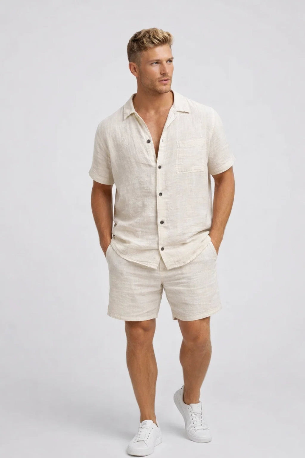 Men's Summer Set - Two-Piece Shorts and T-Shirt Outfit
