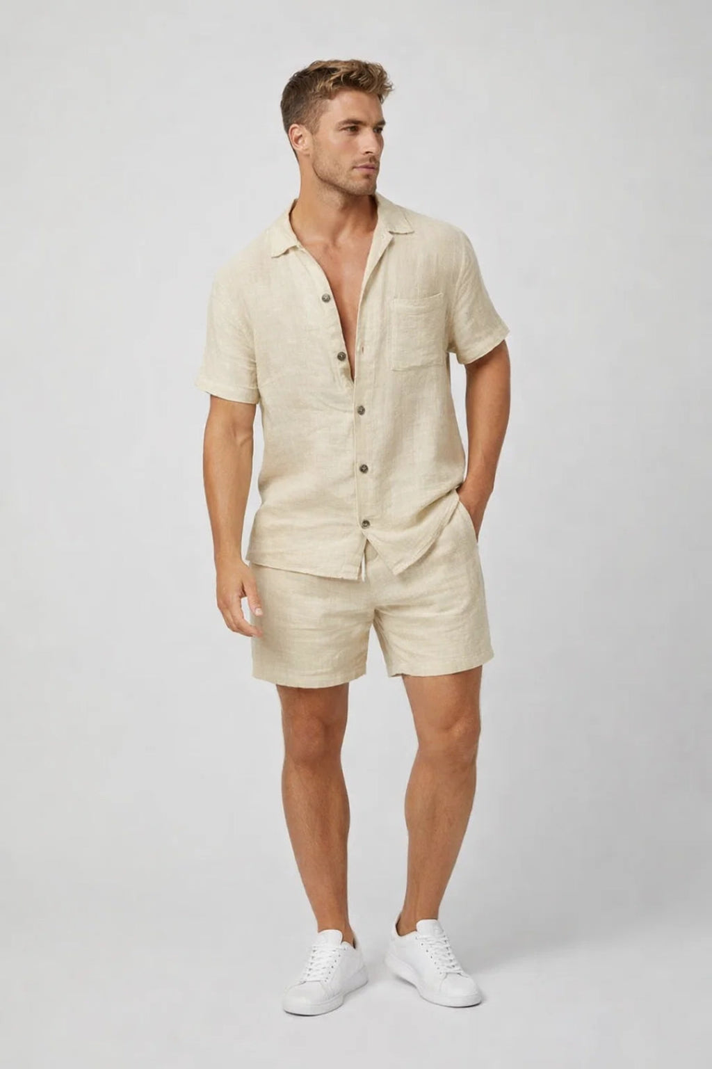 Men's Summer Set - Two-Piece Shorts and T-Shirt Outfit