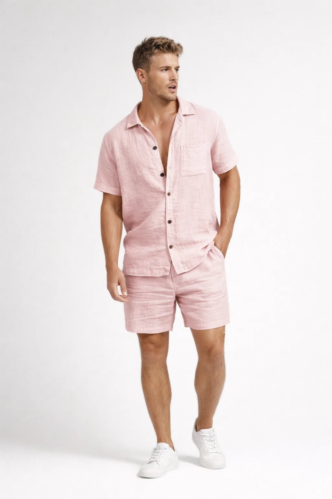 Men's Summer Set - Two-Piece Shorts and T-Shirt Outfit