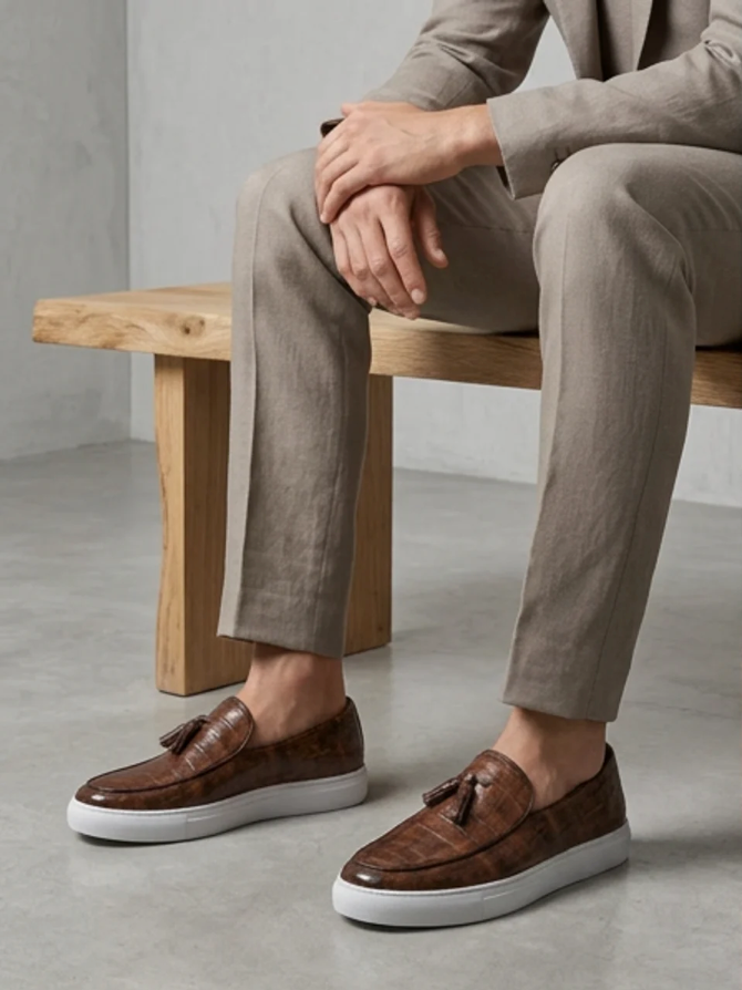 Men's Tassel Detail Slip-On Loafers