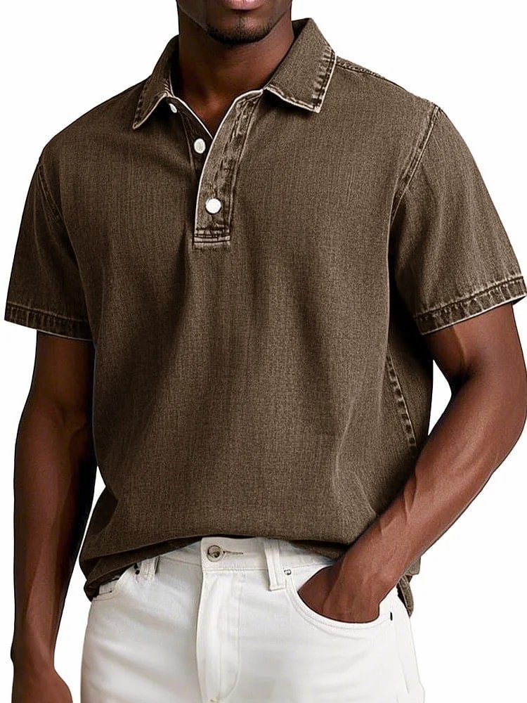 Men's Vintage Short-Sleeve Polo Shirt