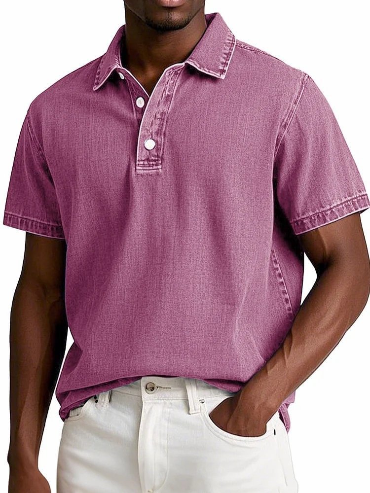 Men's Vintage Short-Sleeve Polo Shirt