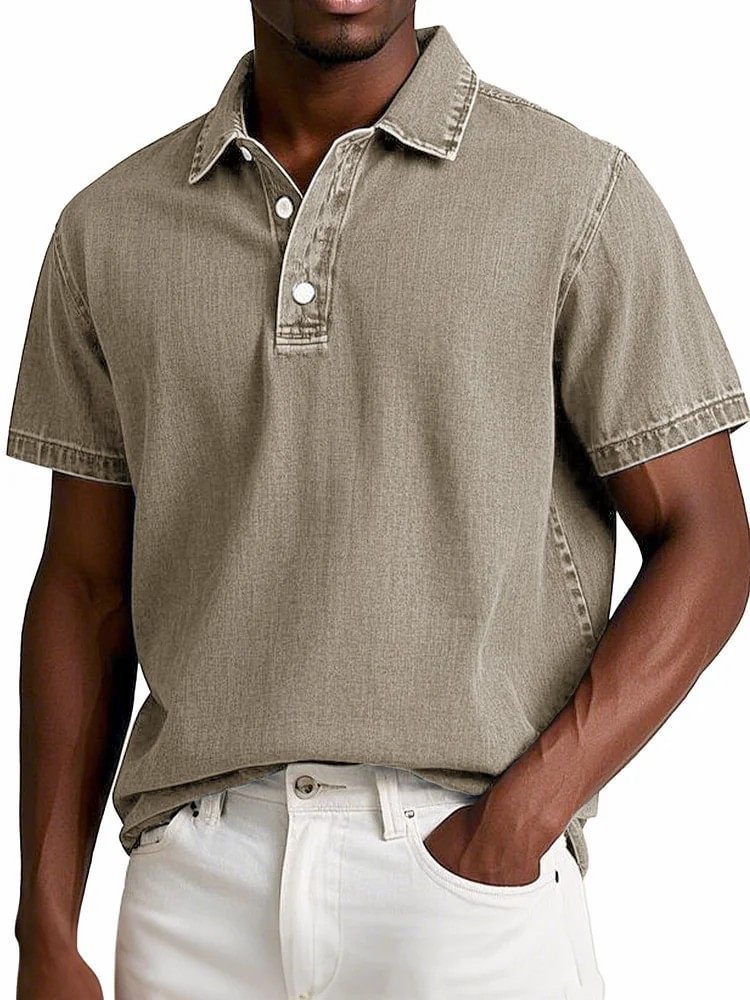 Men's Vintage Short-Sleeve Polo Shirt
