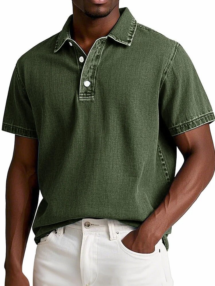 Men's Vintage Short-Sleeve Polo Shirt