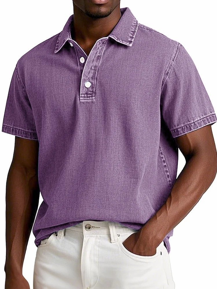 Men's Vintage Short-Sleeve Polo Shirt