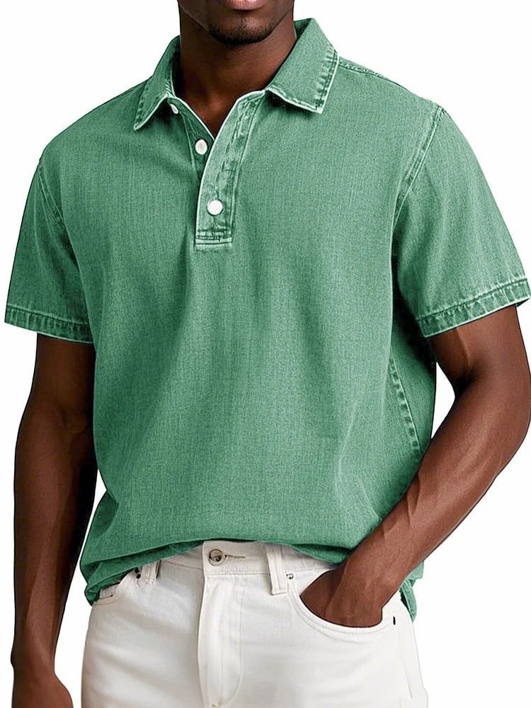 Men's Vintage Short-Sleeve Polo Shirt