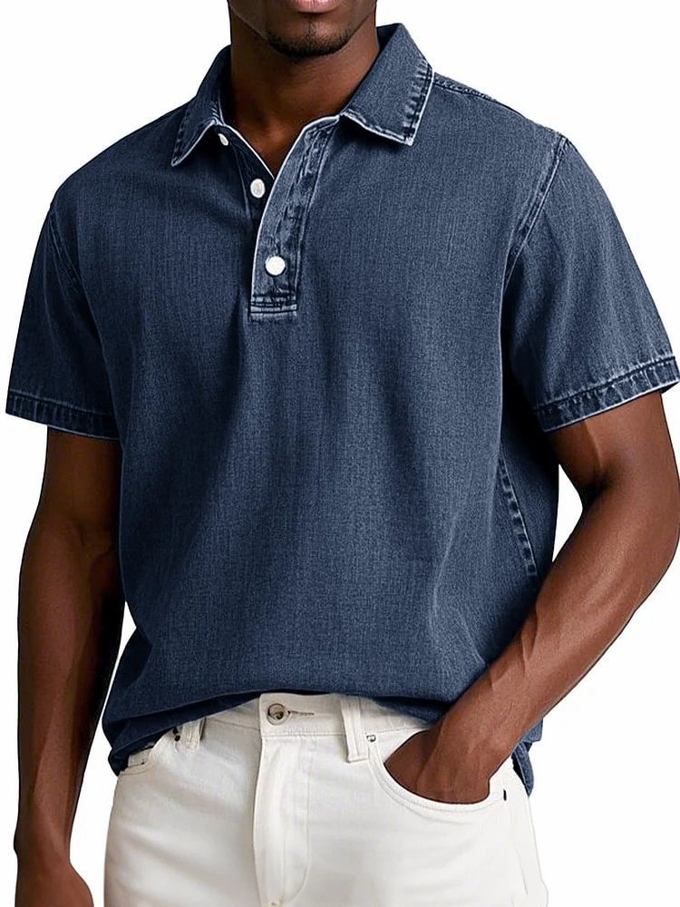 Men's Vintage Short-Sleeve Polo Shirt