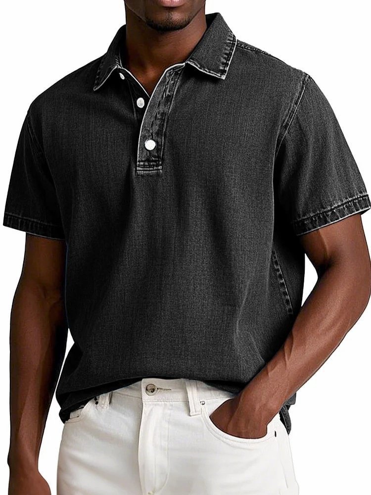 Men's Vintage Short-Sleeve Polo Shirt