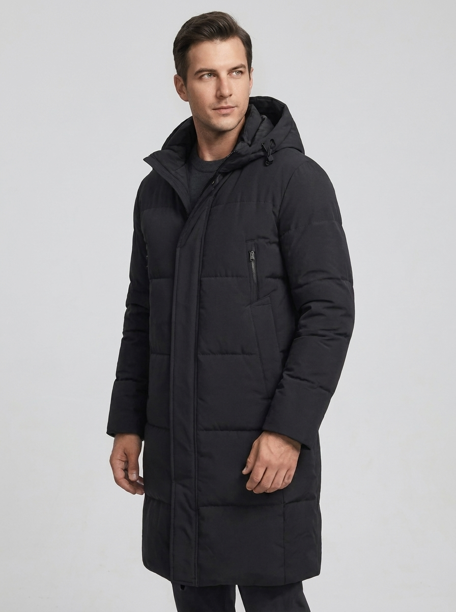 Men's Windproof Overknee Coat for Winter