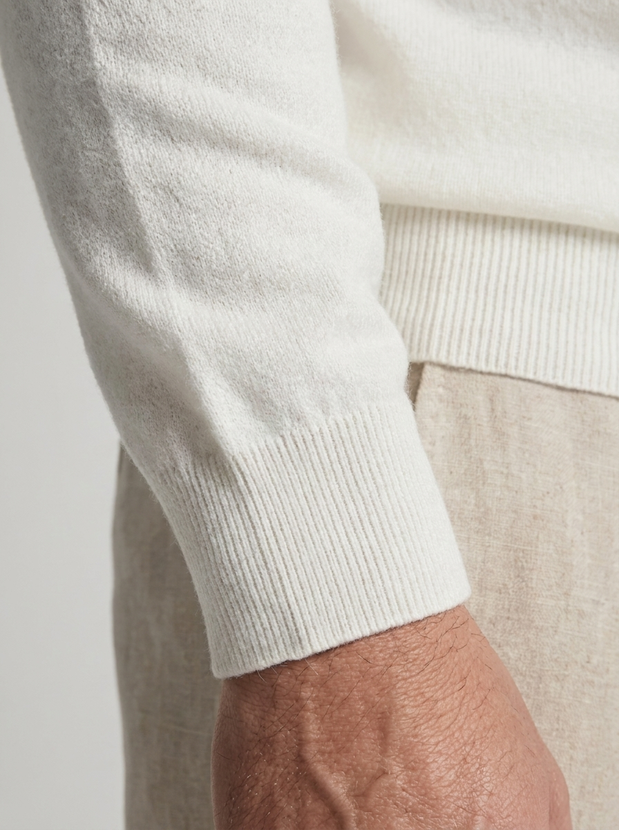 Men's Wool Long Sleeve Polo Sweater for Fall and Winter Fashion
