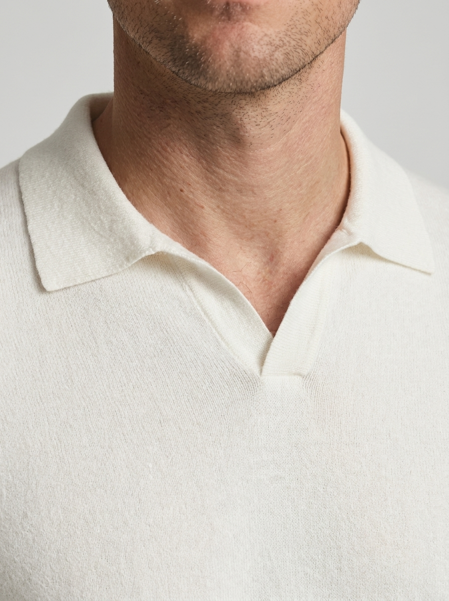 Men's Wool Long Sleeve Polo Sweater for Fall and Winter Fashion