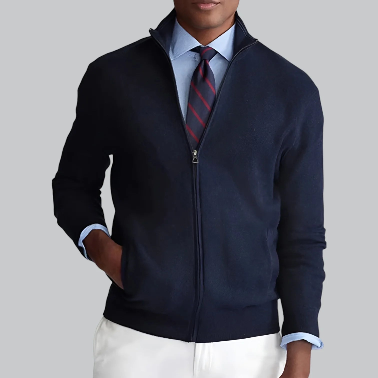 Men's Zip Up Cardigan Sweater - Cozy & Stylish Layering Piece
