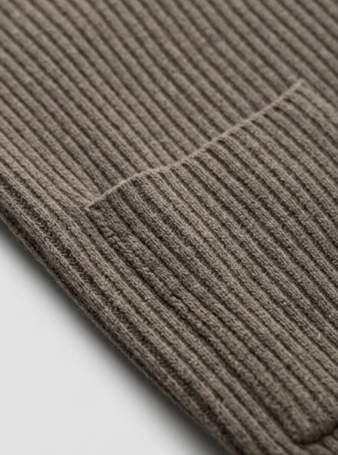 Men's Knitted Cardigan with Funnel Neck