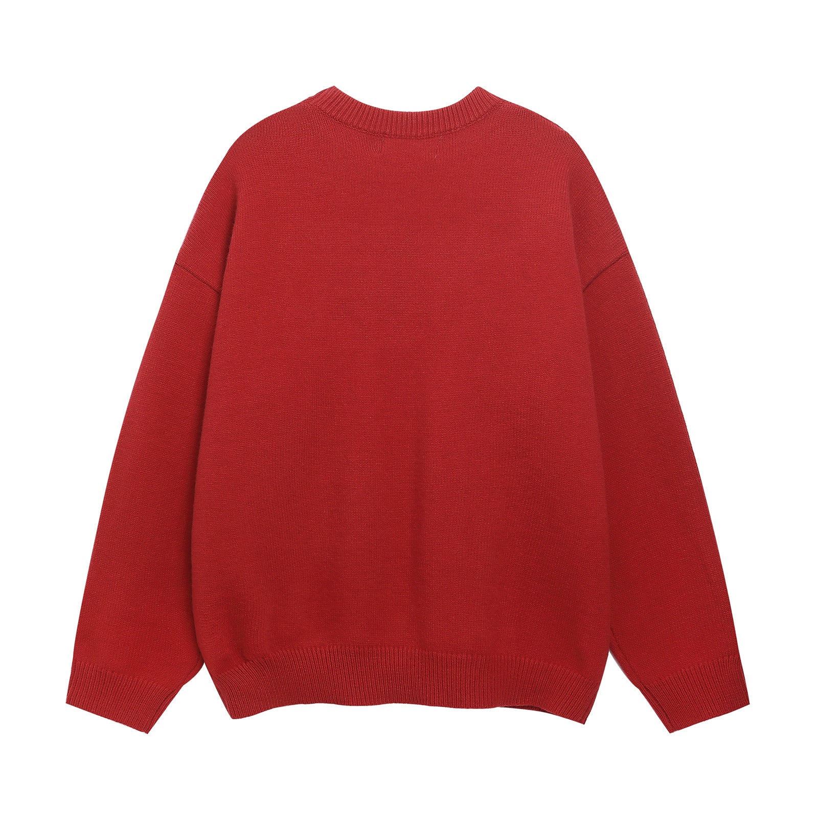 Unisex Jacquard Round Neck Sweater with Sausage Puppy Pattern