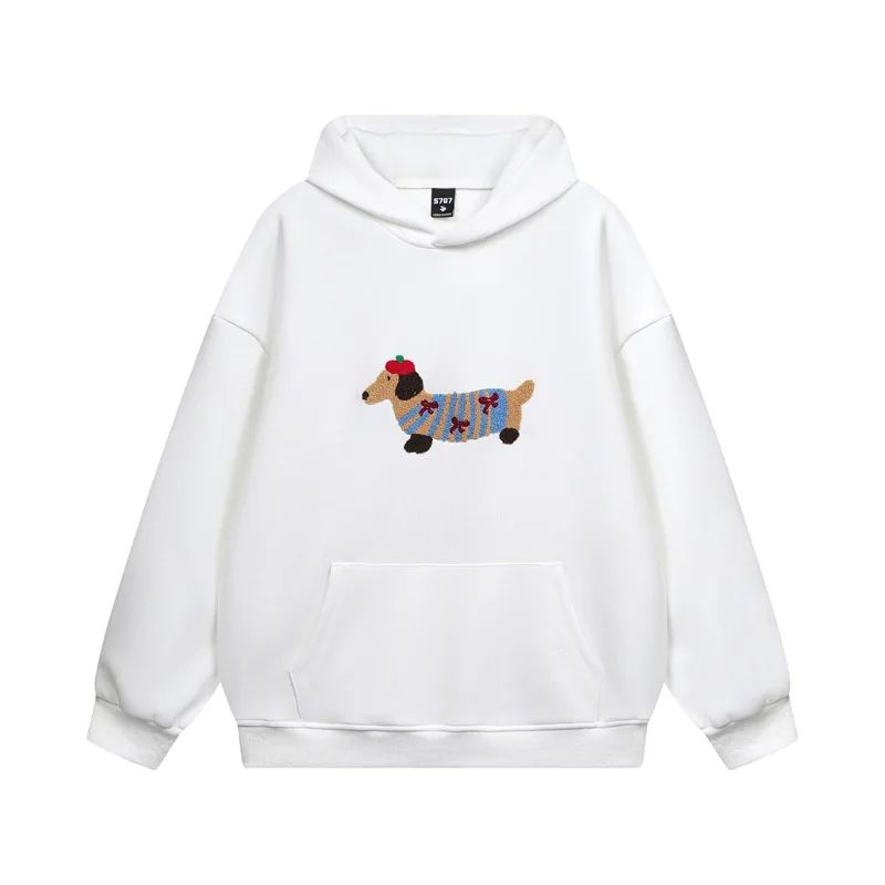 Oversized Dachshund Design Hoodie