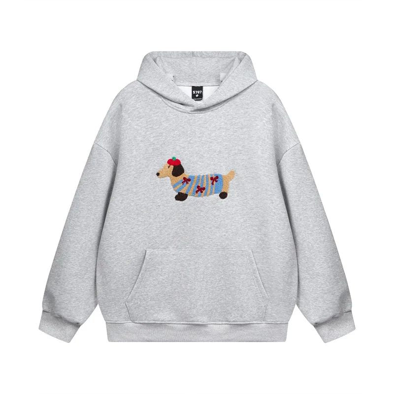 Oversized Dachshund Design Hoodie