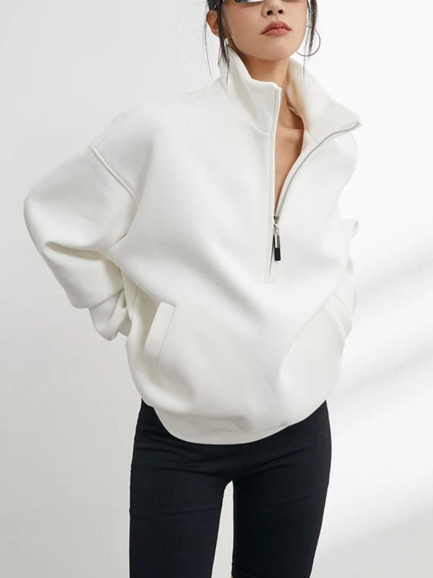 Women's Oversized Half Zip Pullover Hoodie