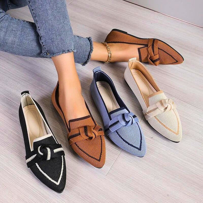 Women's Ballet Flats with Button Details