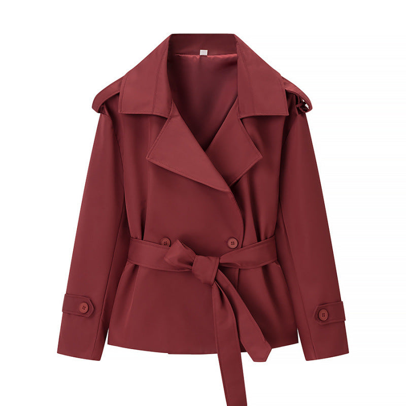 Women's Belted Short Trench Coat