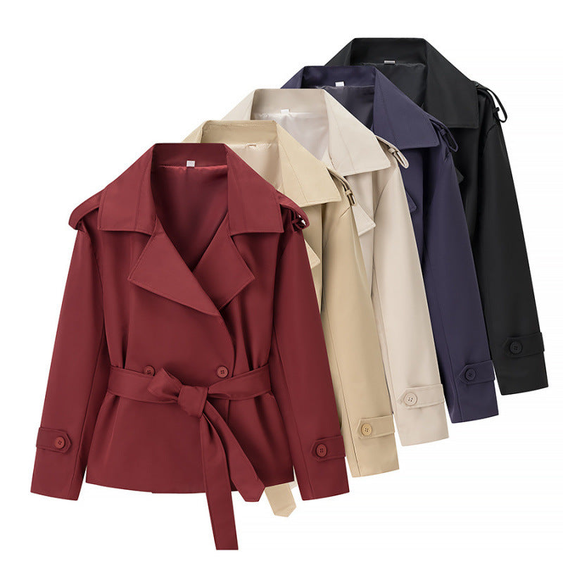 Women's Belted Short Trench Coat