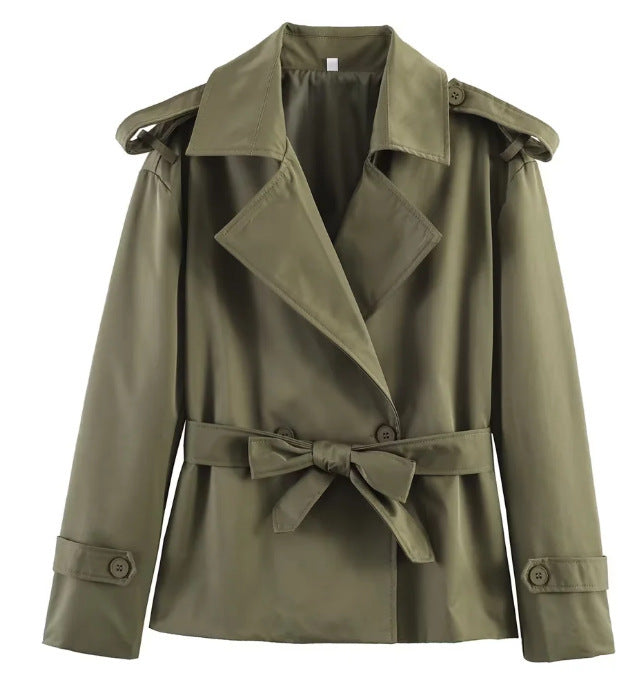 Women's Belted Short Trench Coat