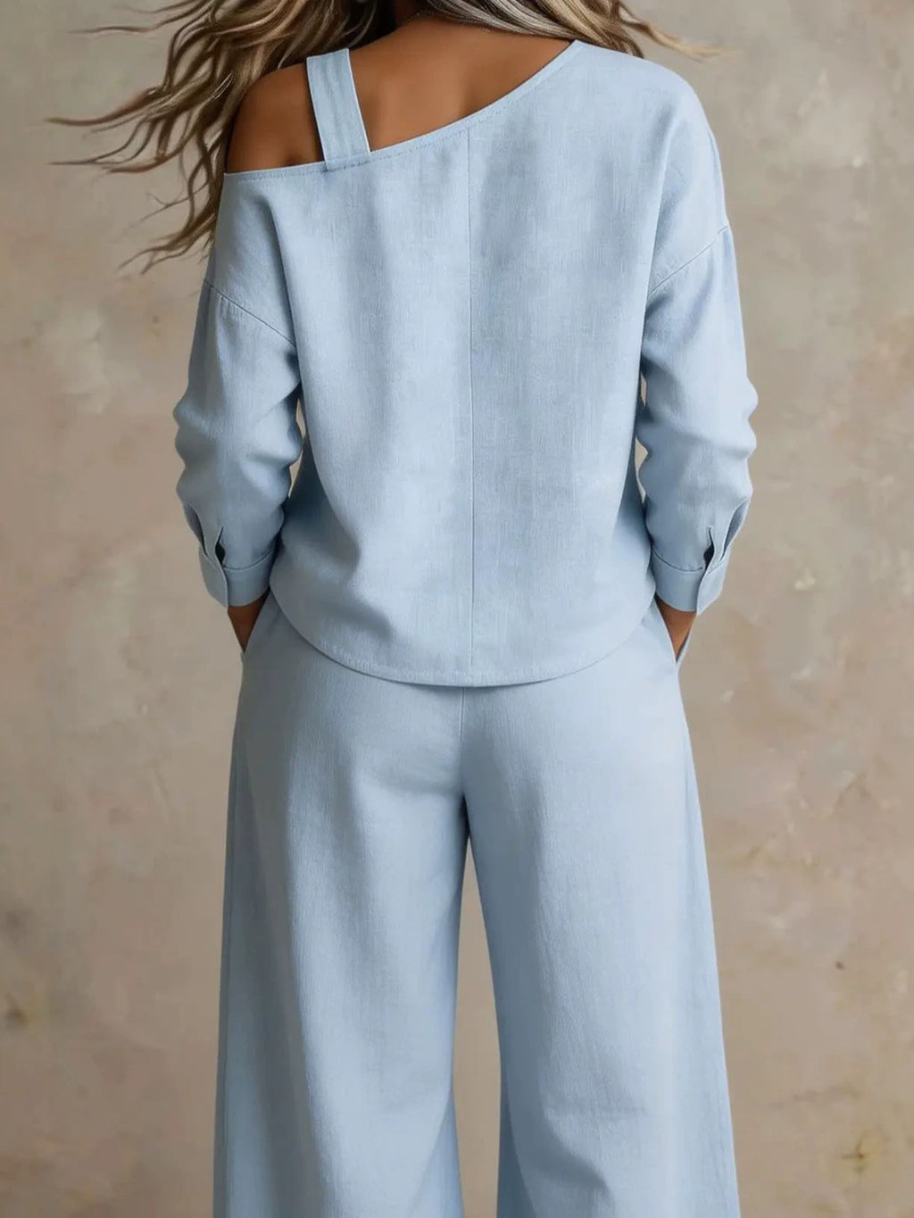 Women's Casual One-Shoulder Loungewear Two-Piece Set