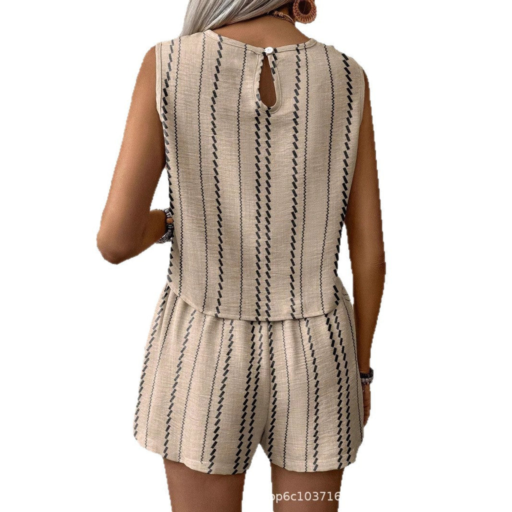 Women's Casual Two Piece Set with Sleeveless Top