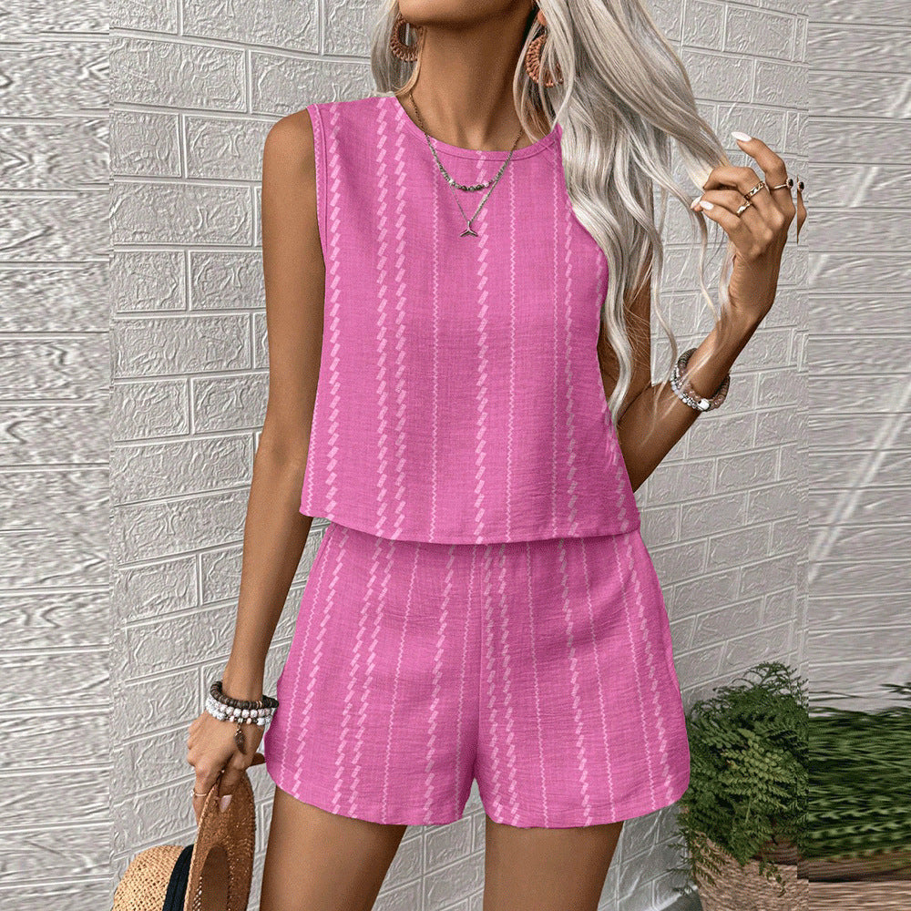 Women's Casual Two Piece Set with Sleeveless Top