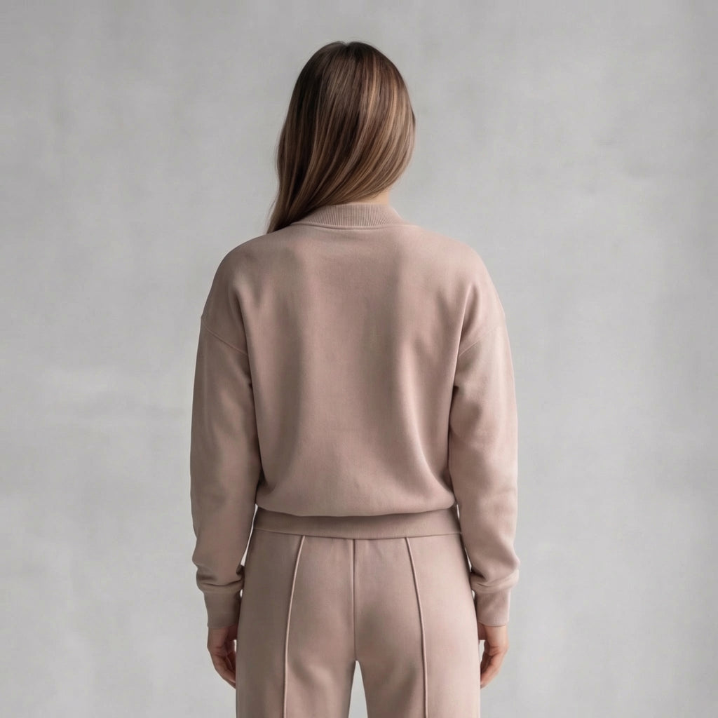 Women's Casual Two Piece Set with Zip Jacket and Wide Leg Pants