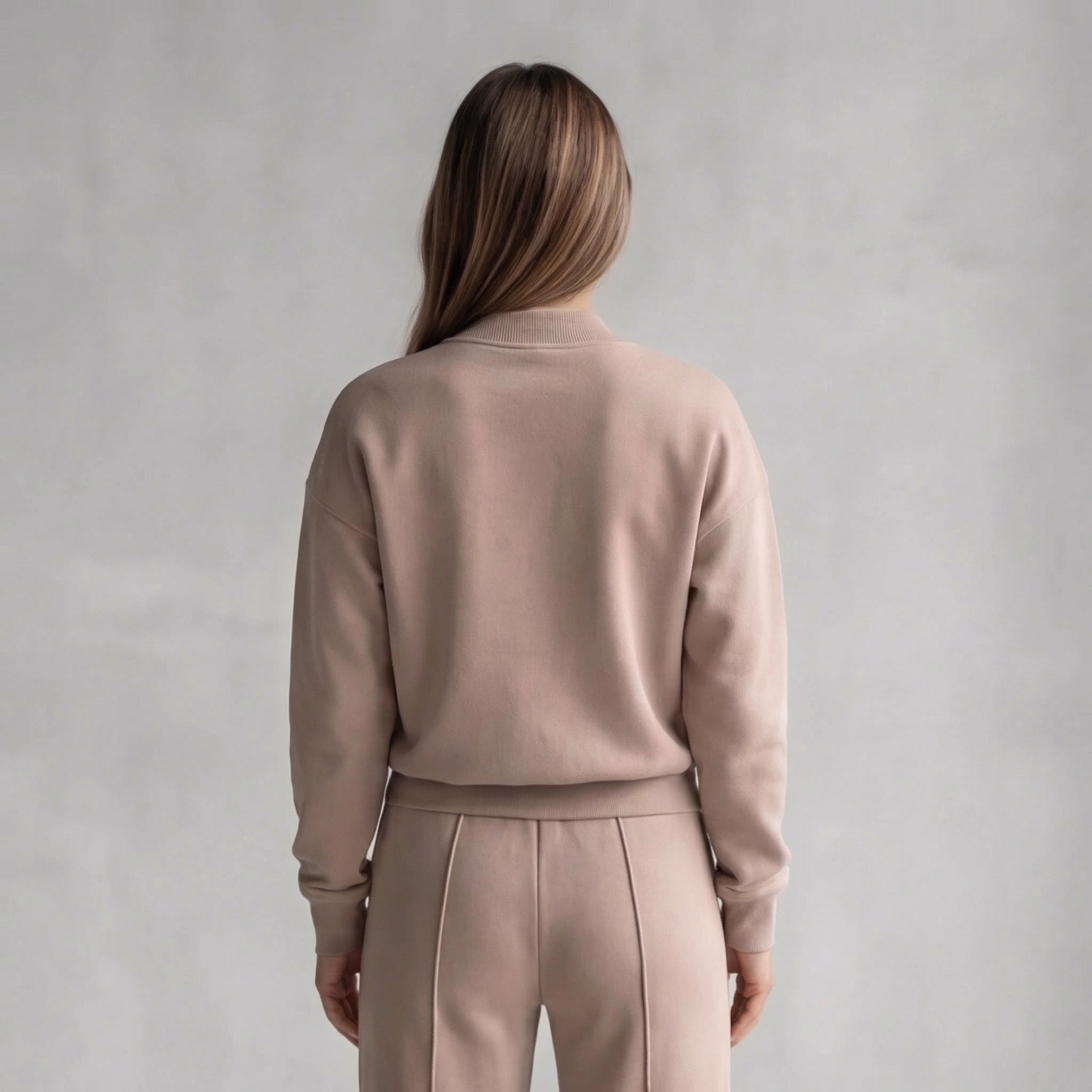 Women's Casual Two Piece Set with Zip Jacket and Wide Leg Pants
