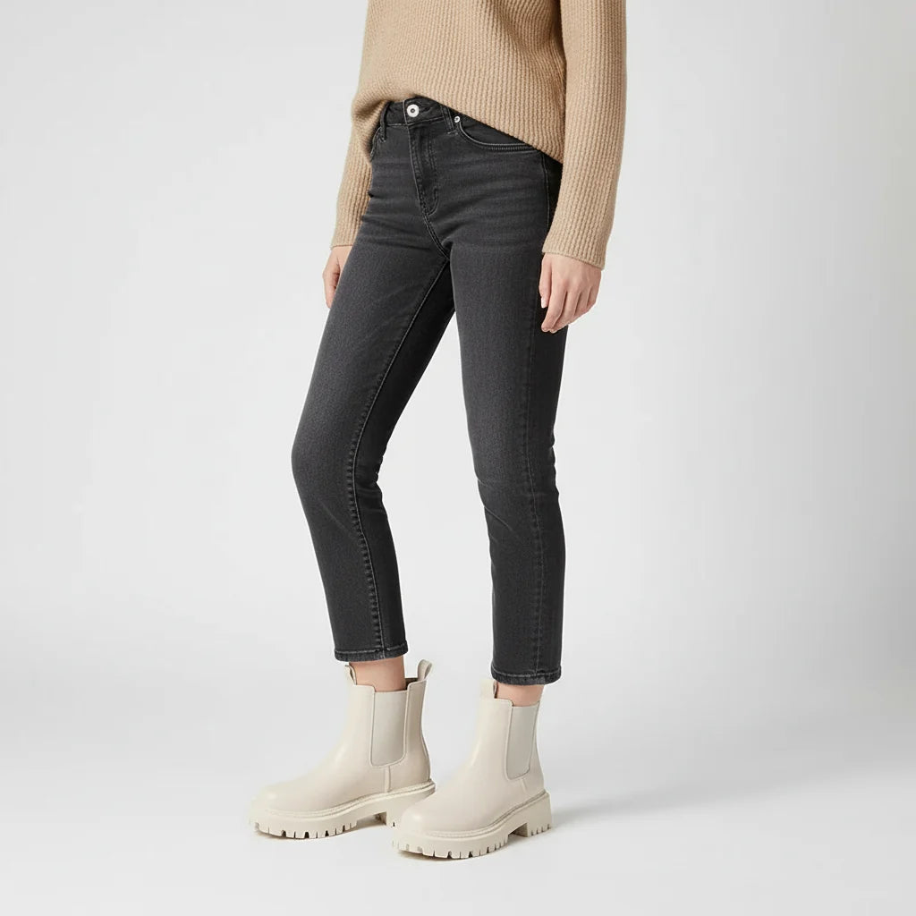 Women's Chelsea Boots with Round Toe and Elastic Sides
