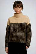 Women's Chevron Turtleneck Sweater