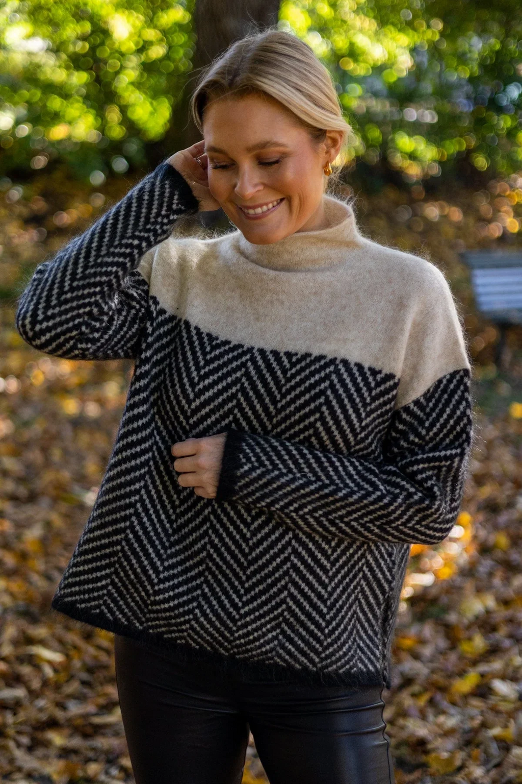 Women's Chevron Turtleneck Sweater