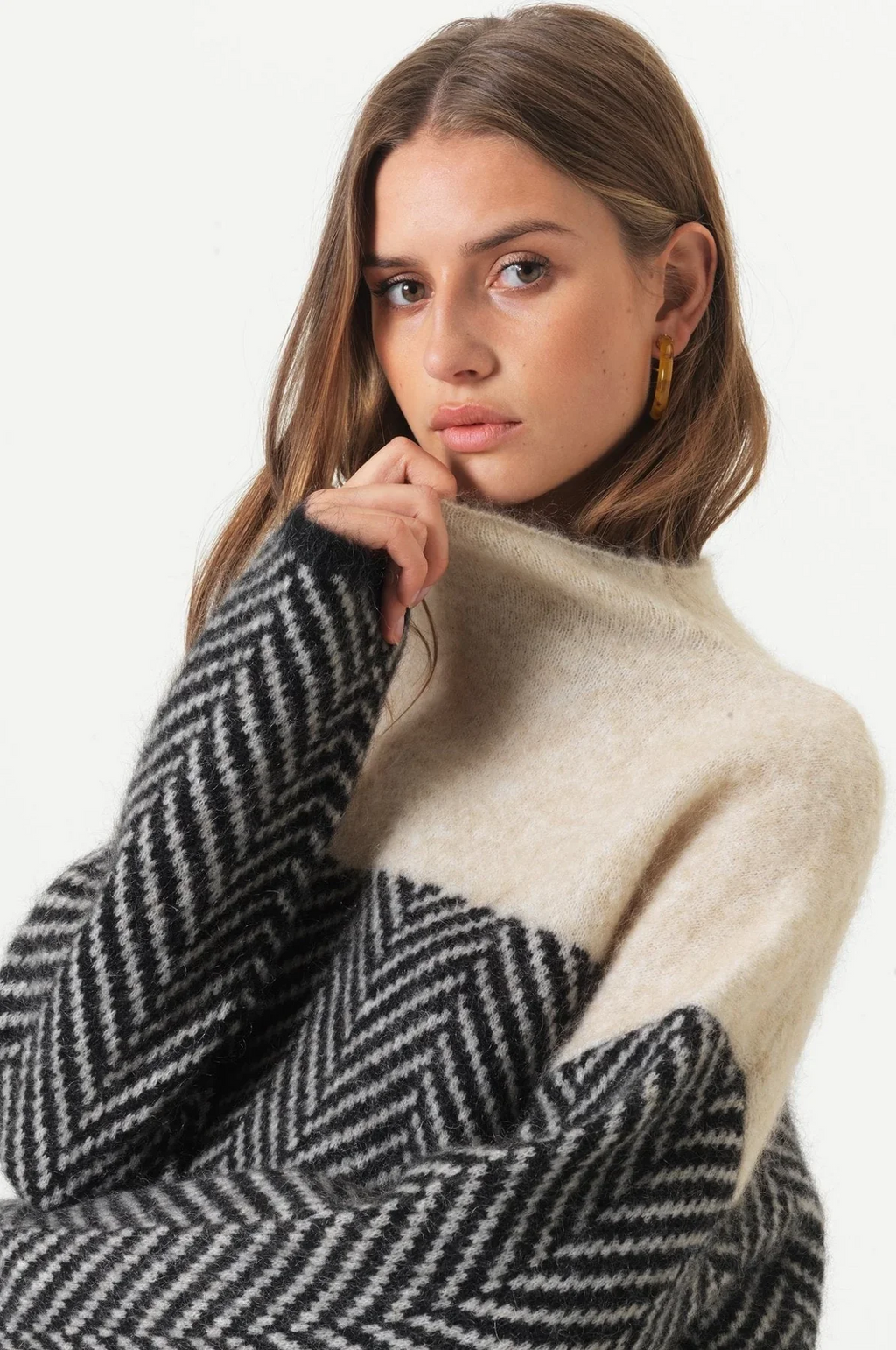 Women's Chevron Turtleneck Sweater