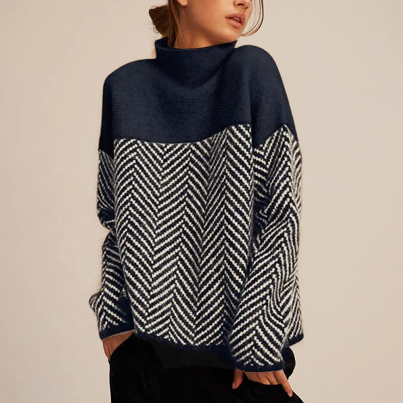 Women's Chevron Turtleneck Sweater