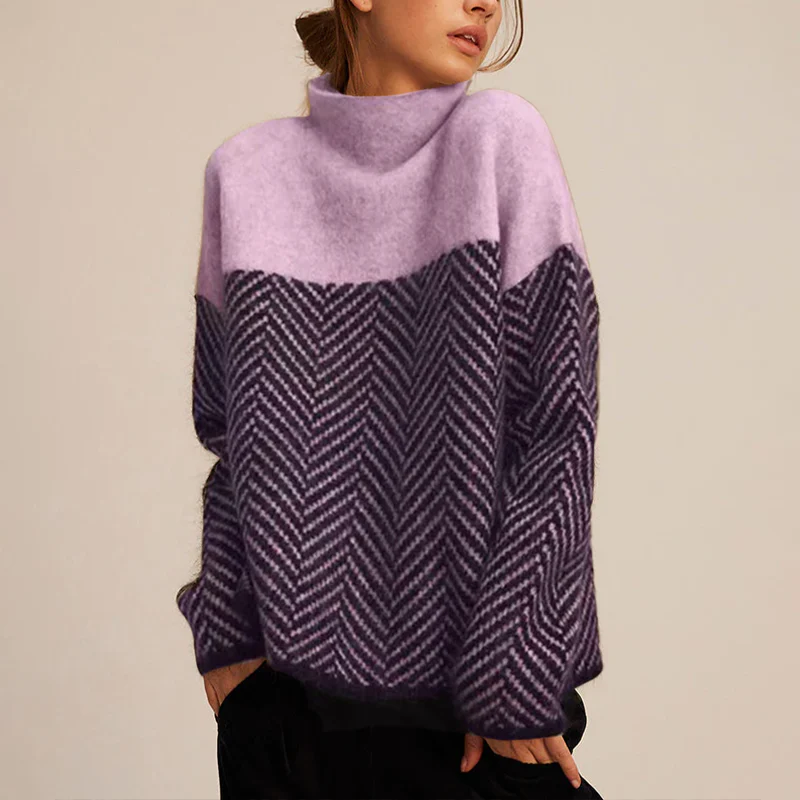 Women's Chevron Turtleneck Sweater