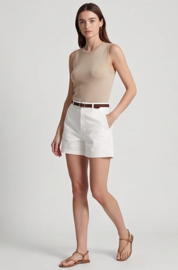 Women's Chino Capri Shorts Casual Summer Fit