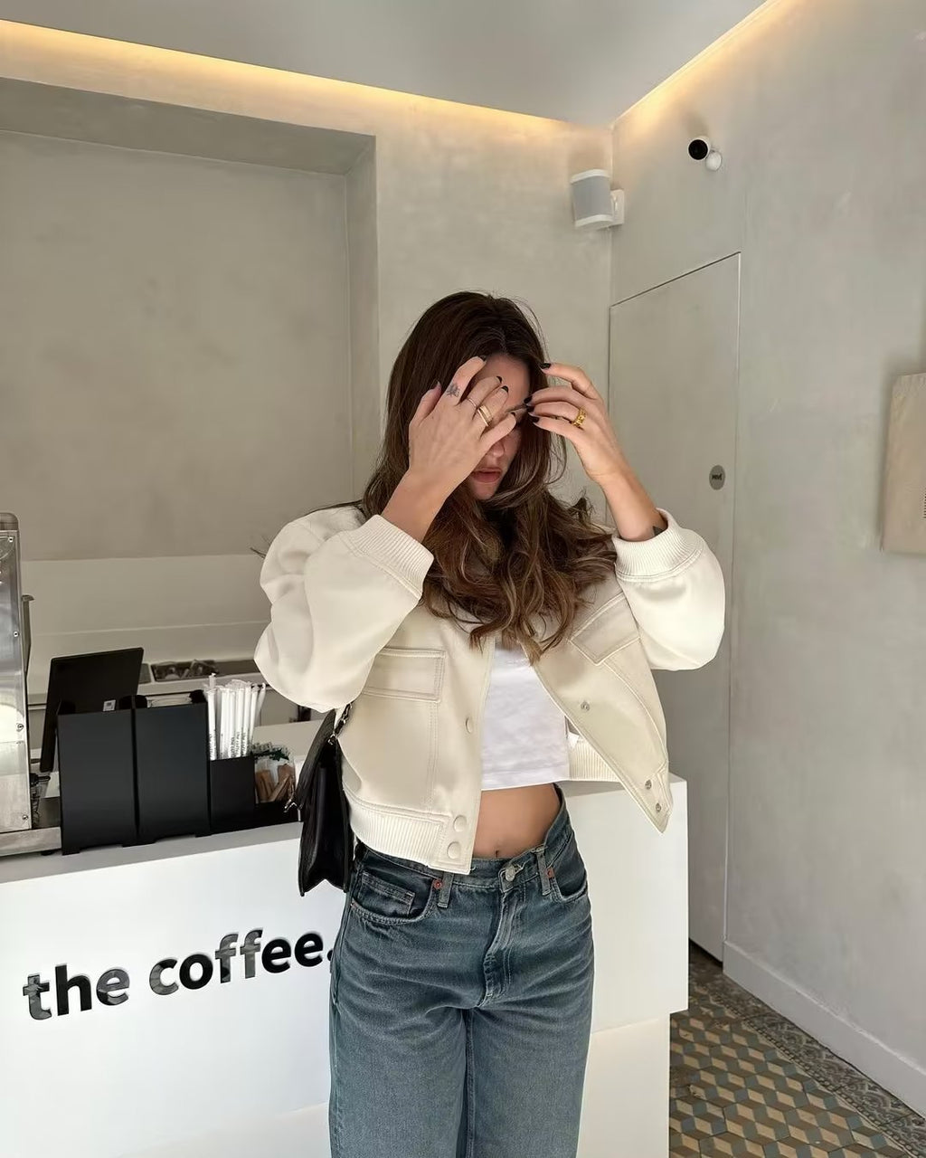 Women's Cropped Bomber Jacket