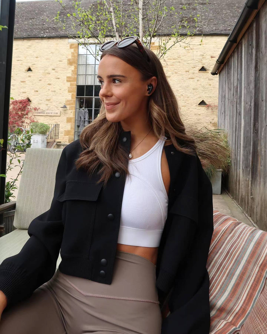 Women's Cropped Bomber Jacket