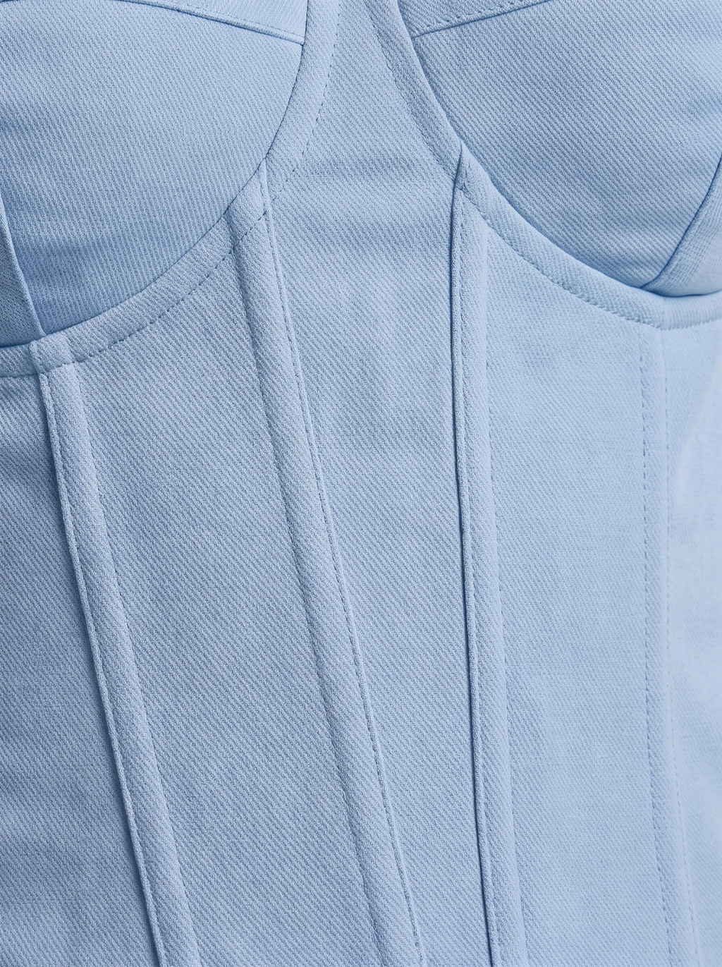 Women's Denim Tube Crop Top with Back-Tied Detail