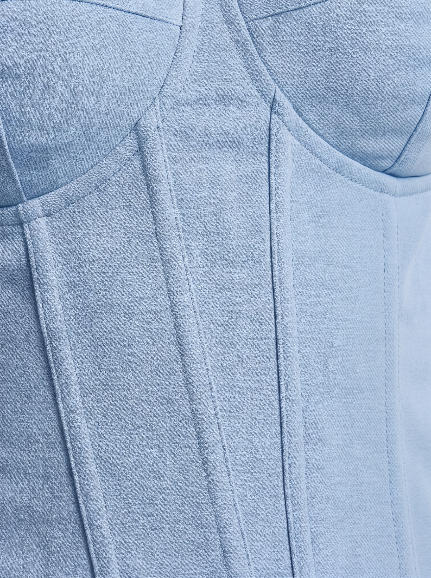 Women's Denim Tube Crop Top with Back-Tied Detail