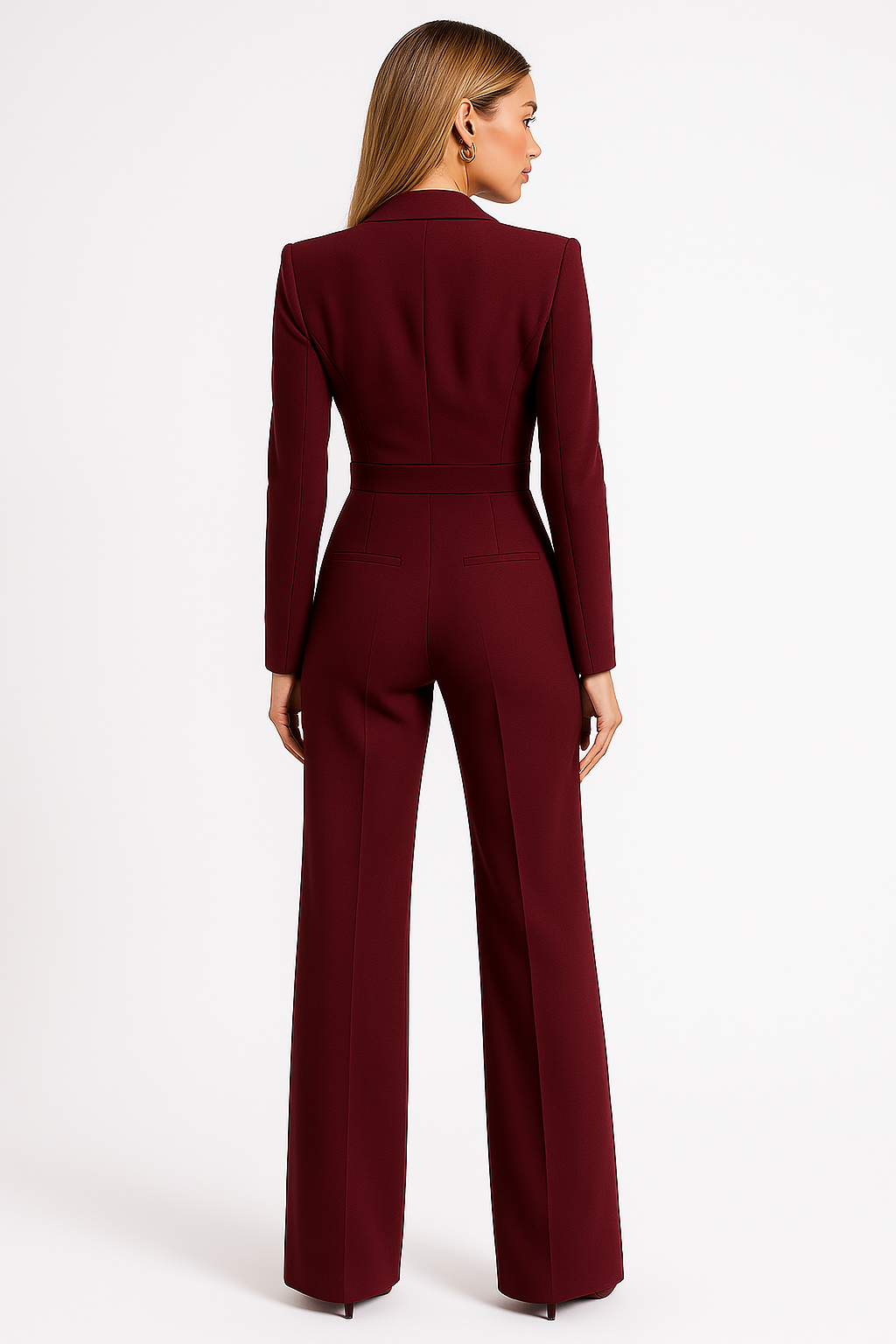 Women's Elegant V-Neck Wide-Leg Jumpsuit