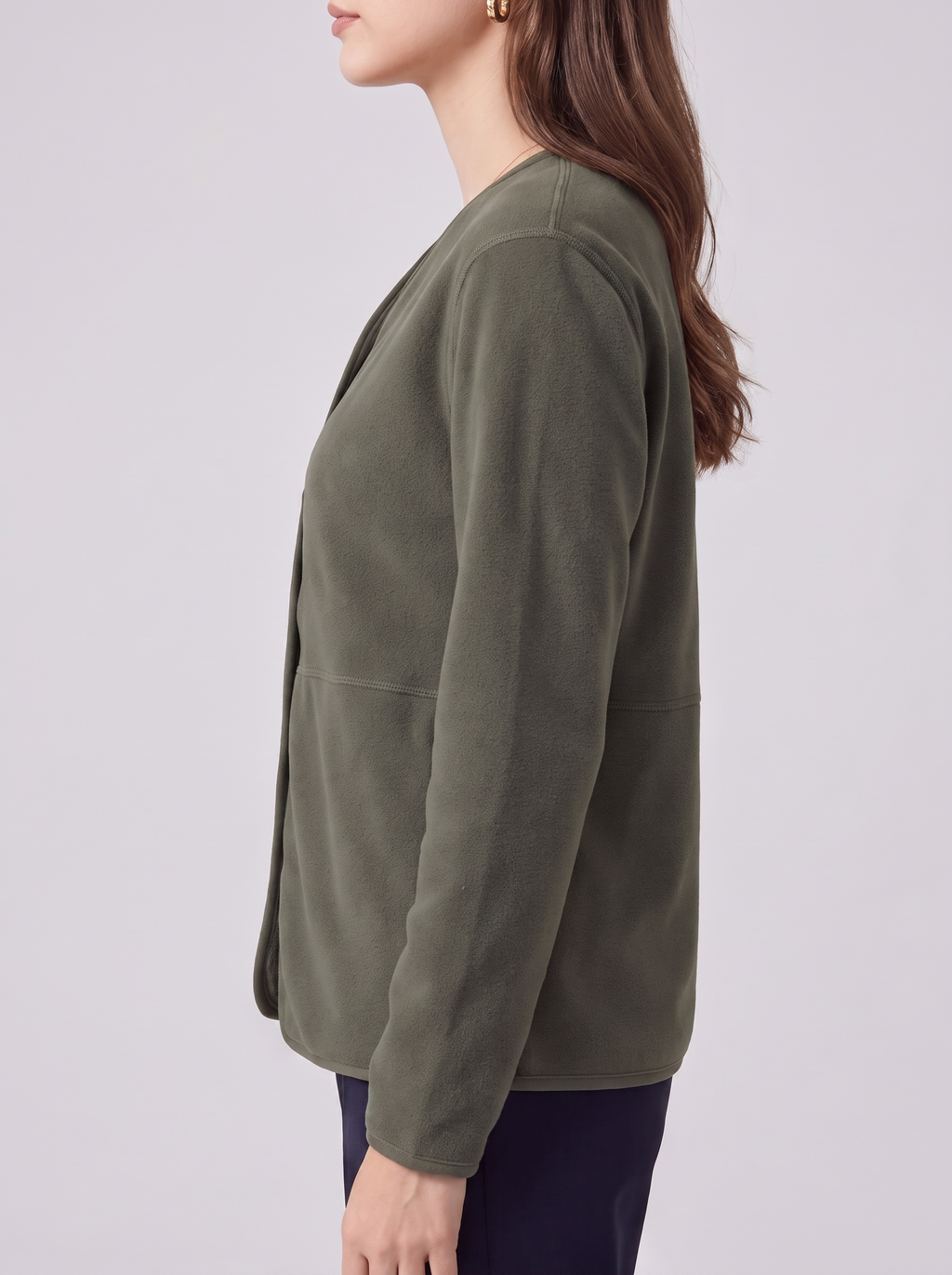 Women's Fleece Cardigan Sweater with Pockets