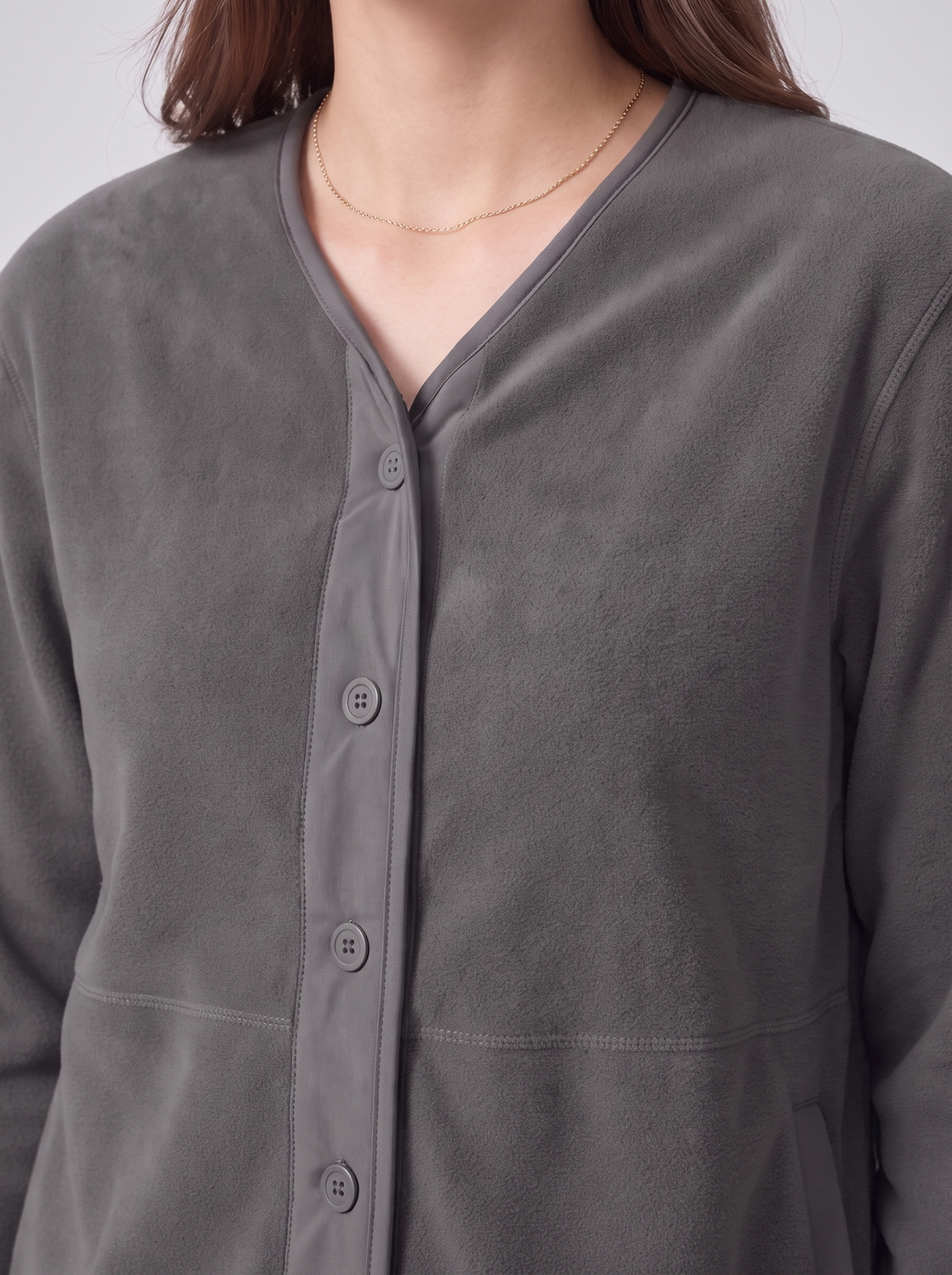 Women's Fleece Cardigan Sweater with Pockets