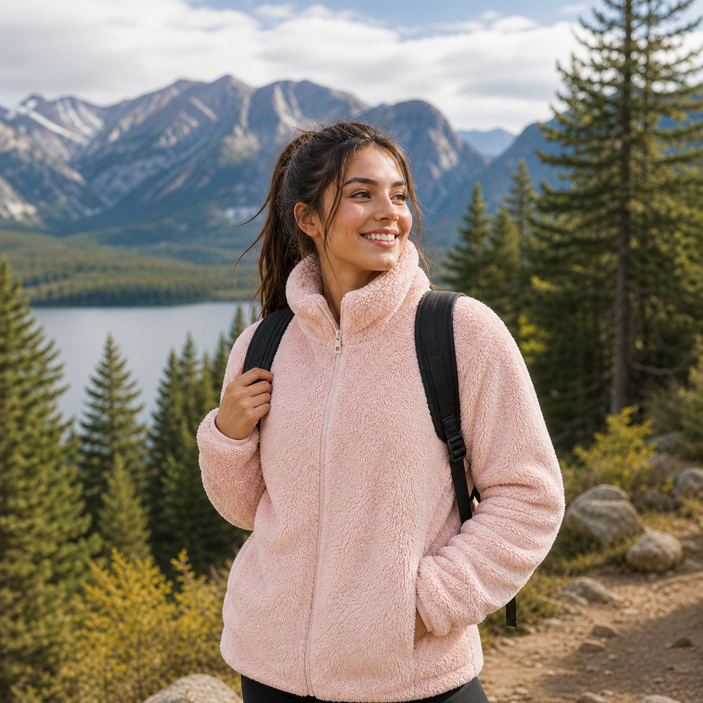Women's Fleece Jacket with High Collar