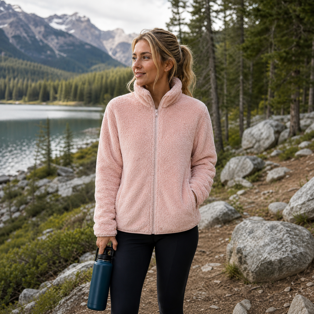 Women's Fleece Jacket with High Collar