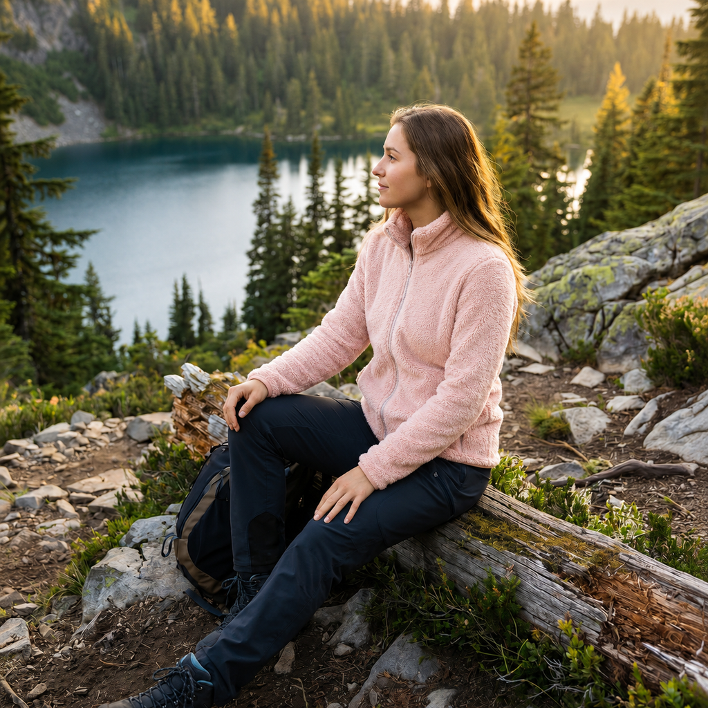 Women's Fleece Jacket with High Collar