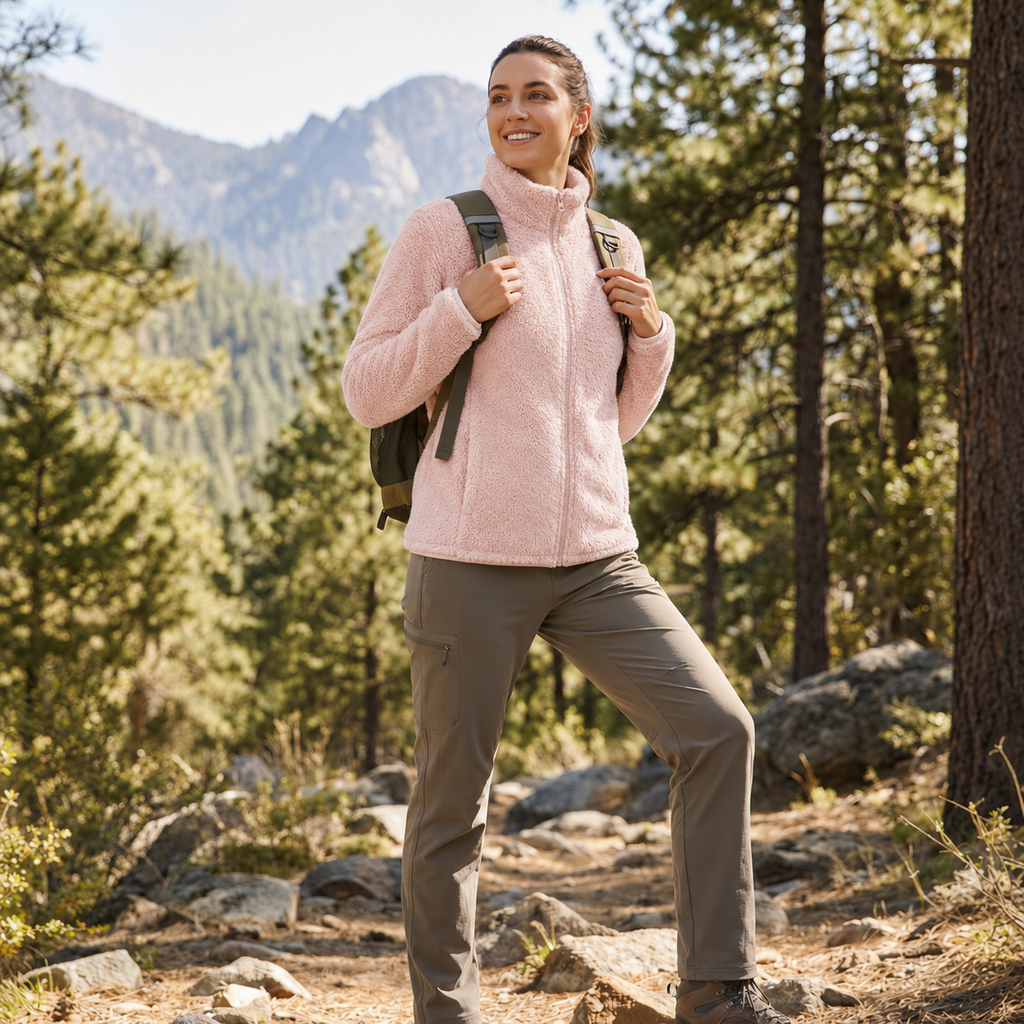 Women's Fleece Jacket with High Collar
